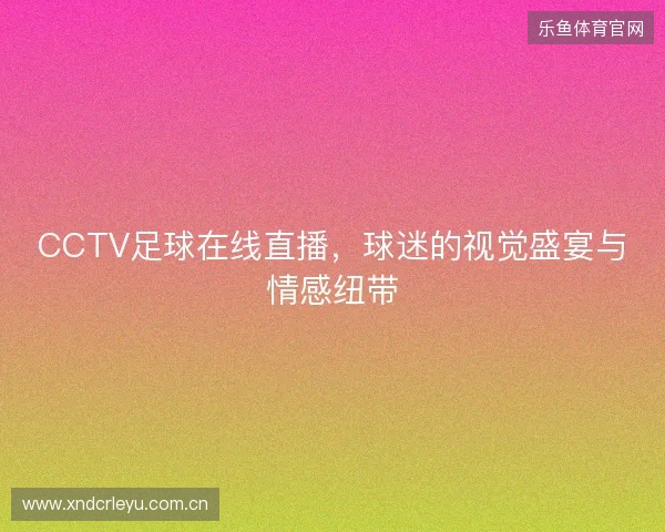 CCTV足球在线直播，球迷的视觉盛宴与情感纽带