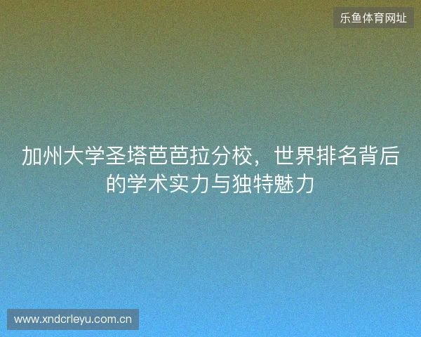 加州大学圣塔芭芭拉分校，世界排名背后的学术实力与独特魅力
